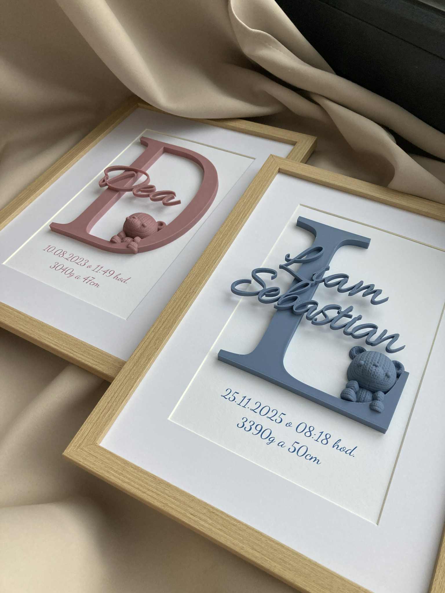 Personalizovaný obraz se jménem miminka – ideální dárek k narození nebo ke křtinám, 20 × 30 cm