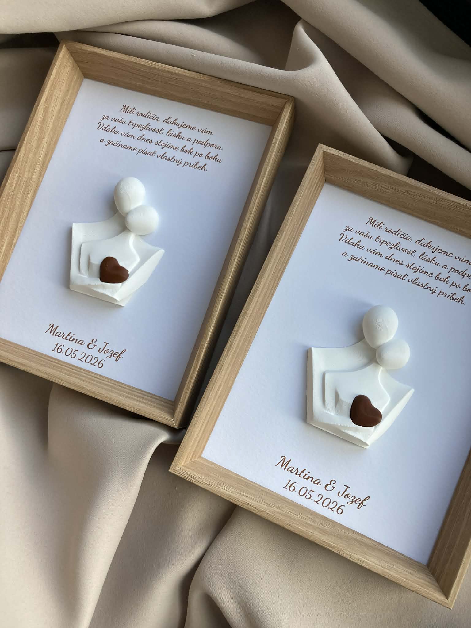 Personalizovaný 3D obraz – Poděkování rodičům ke svatbě | Dárek od nevěsty a ženicha | velikost A5