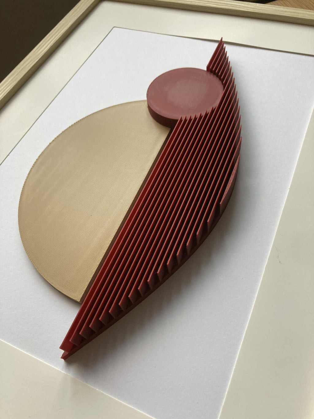 Abstraktní 3D obraz do interiéru 30×40 cm | minimalistická geometrická dekorace