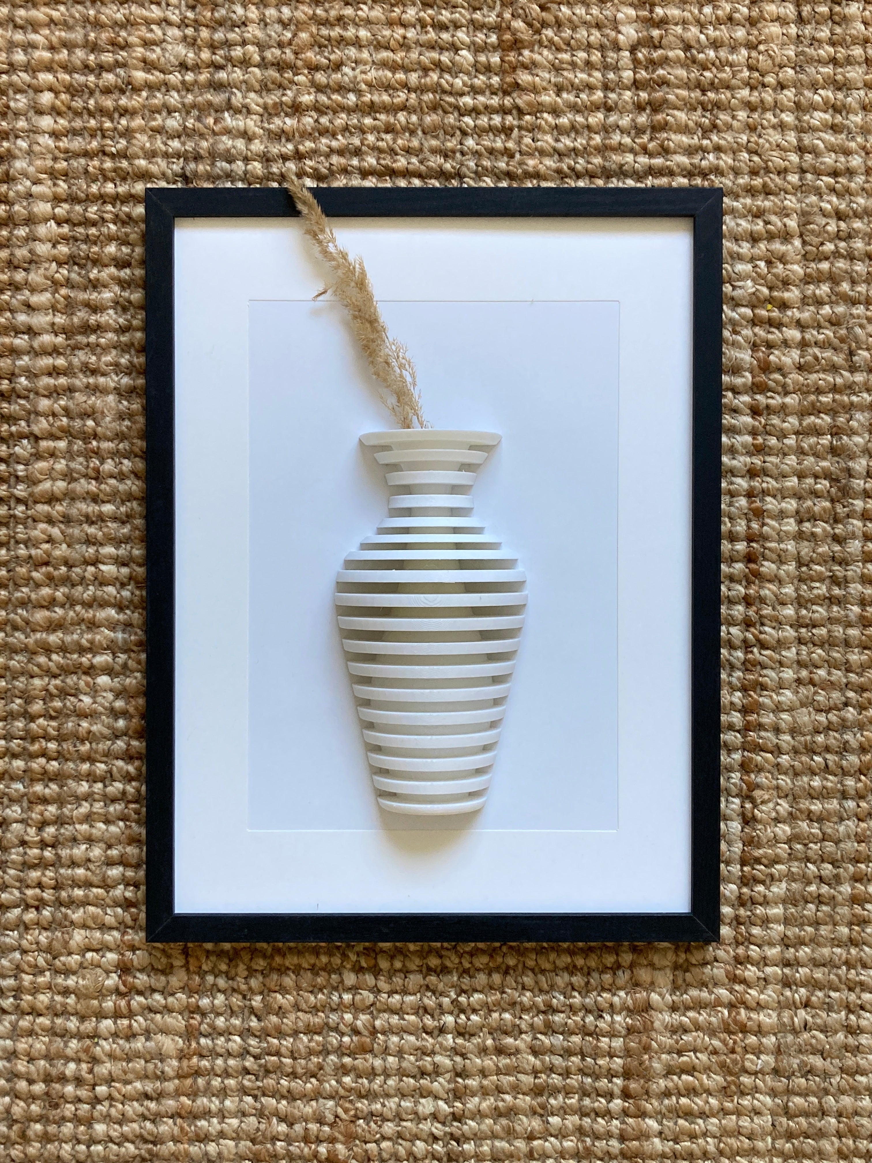 3D obraz Váza – reliéfní dekorace na zeď 30×40 cm | Ručně vyrobený, minimalistický