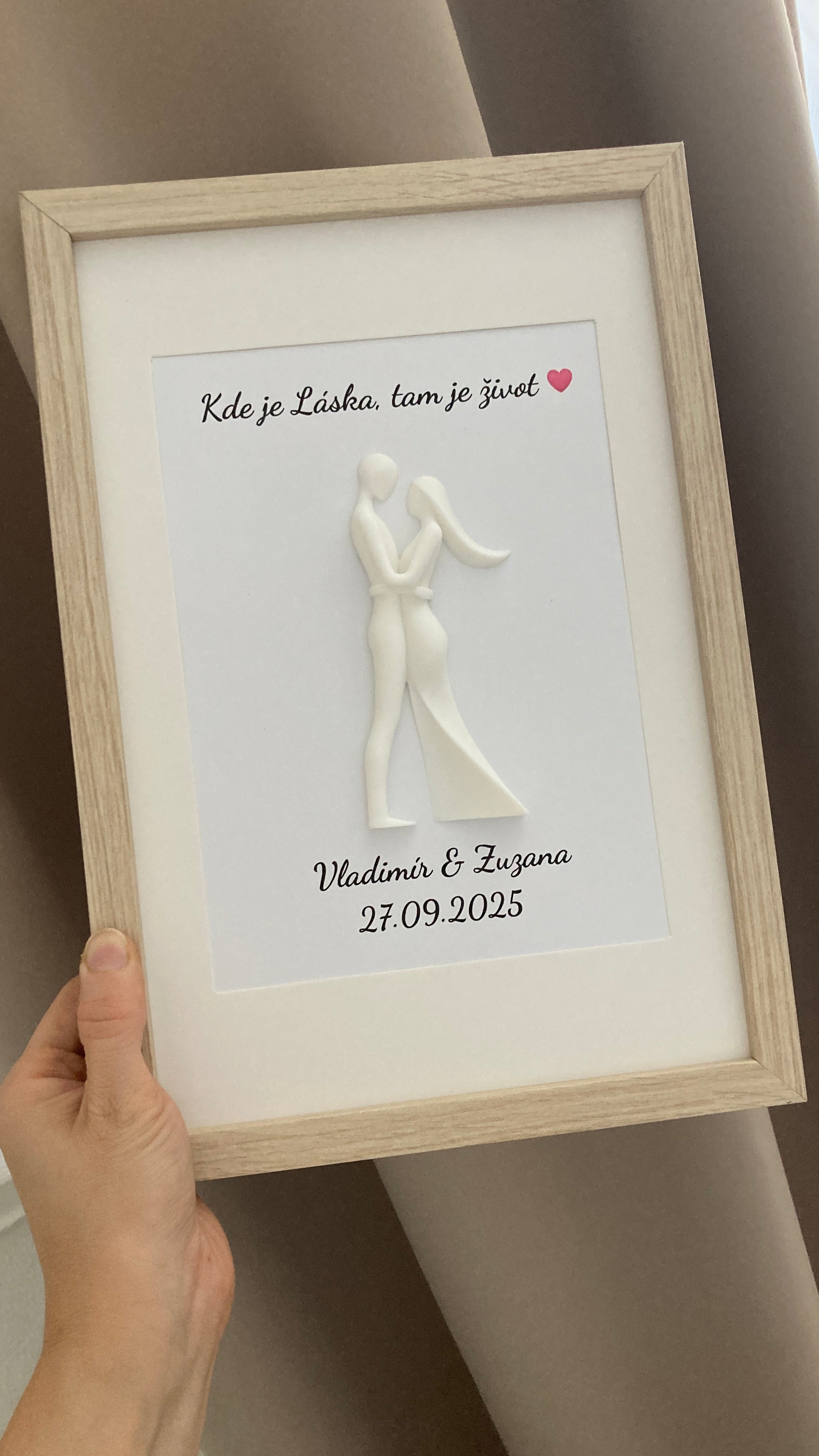 Personalizovaný 3D obraz pro páry | Dárek na svatbu, výročí, Valentýn | 21×30 cm