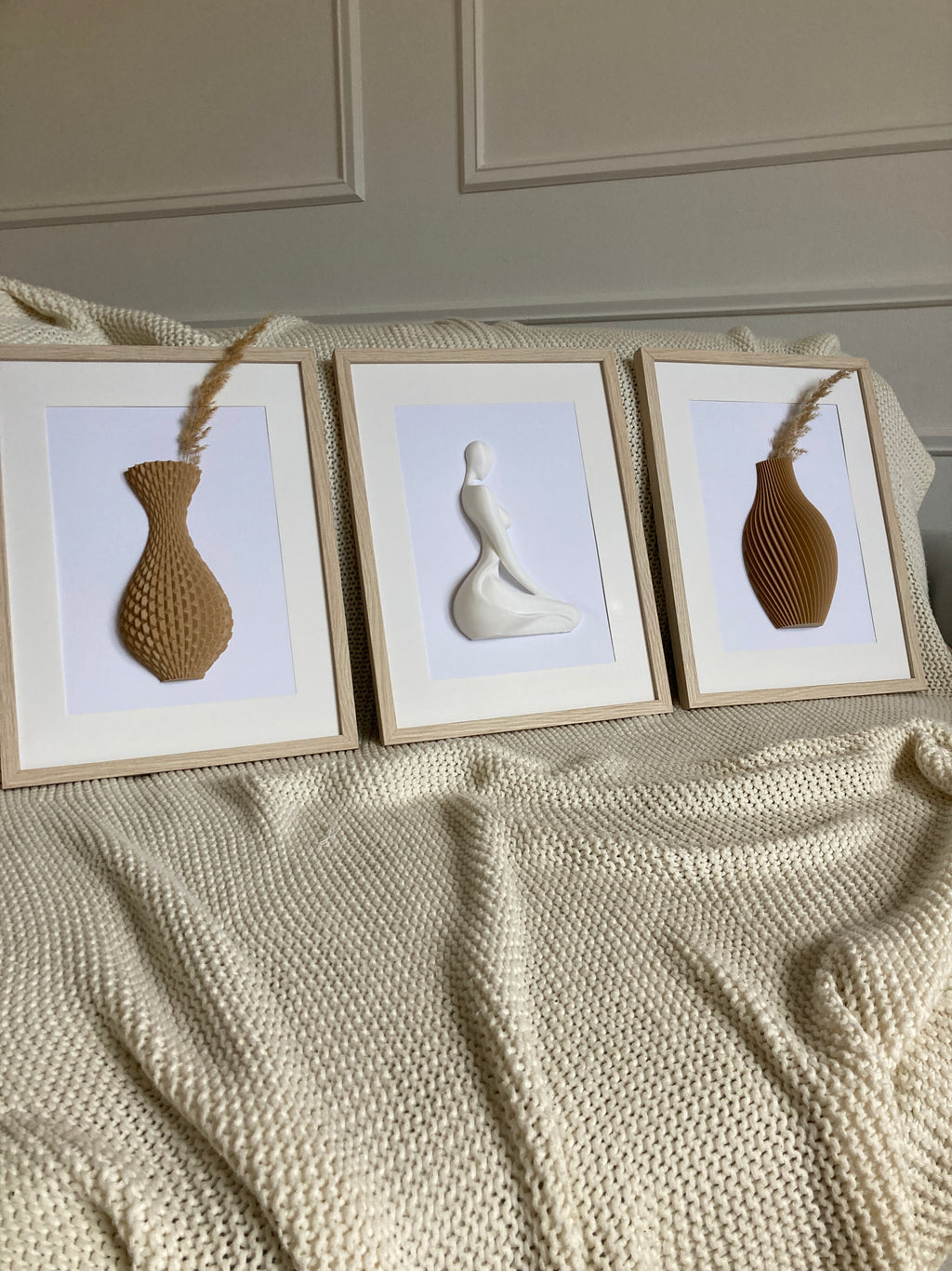 3D obraz Váza s žebrovaným vzorem | 20×30 cm dekorace do obývacího pokoje