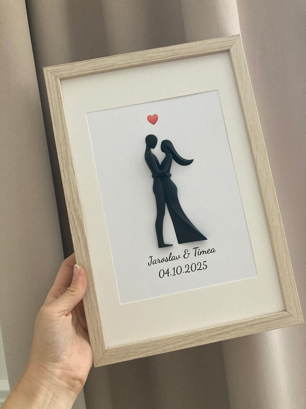 Personalizovaný 3D obraz pro páry | Dárek na svatbu, výročí, Valentýn | 21×30 cm