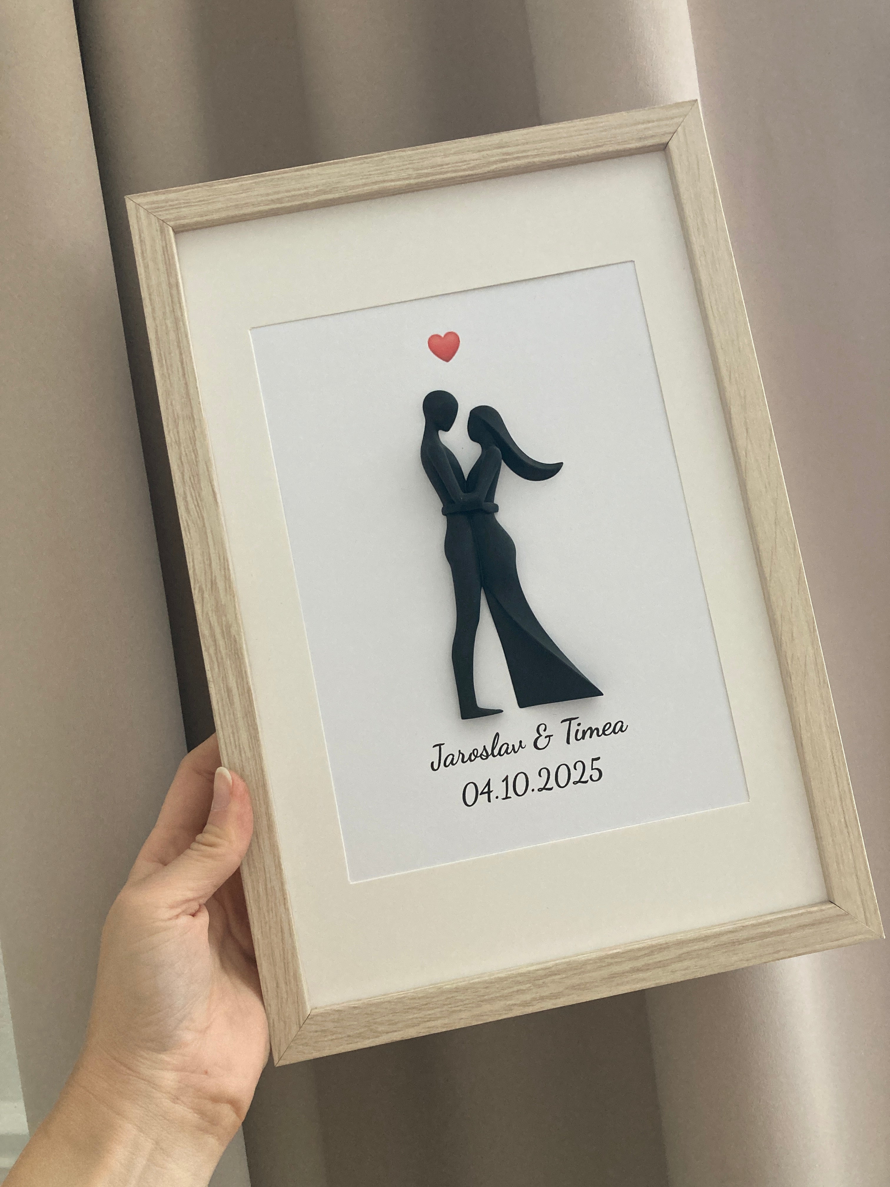 Personalizovaný 3D obraz pro páry | Dárek na svatbu, výročí, Valentýn | 21×30 cm