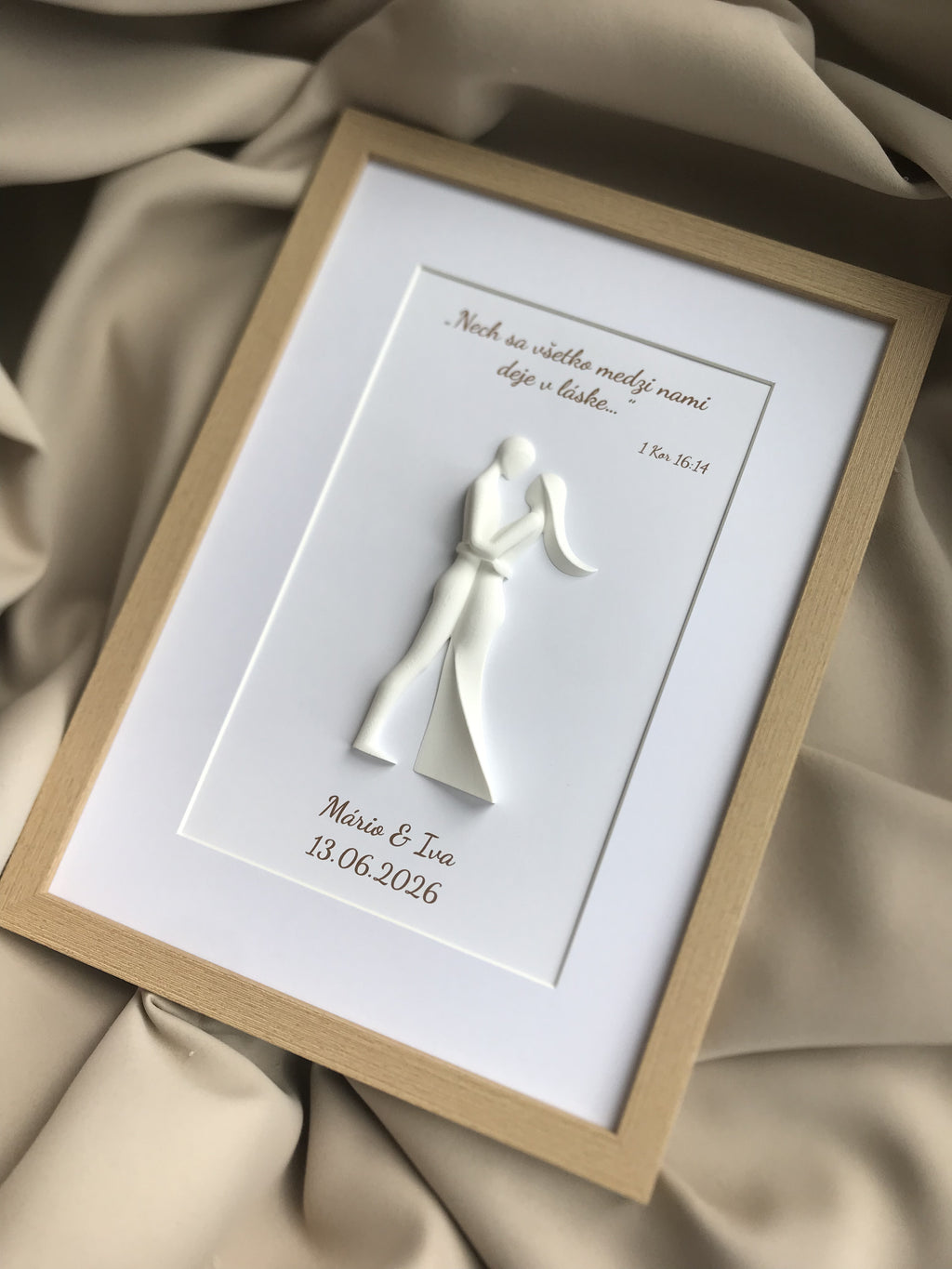 Personalizovaný 3D obraz pro páry | Dárek na svatbu, výročí, Valentýn | 21×30 cm