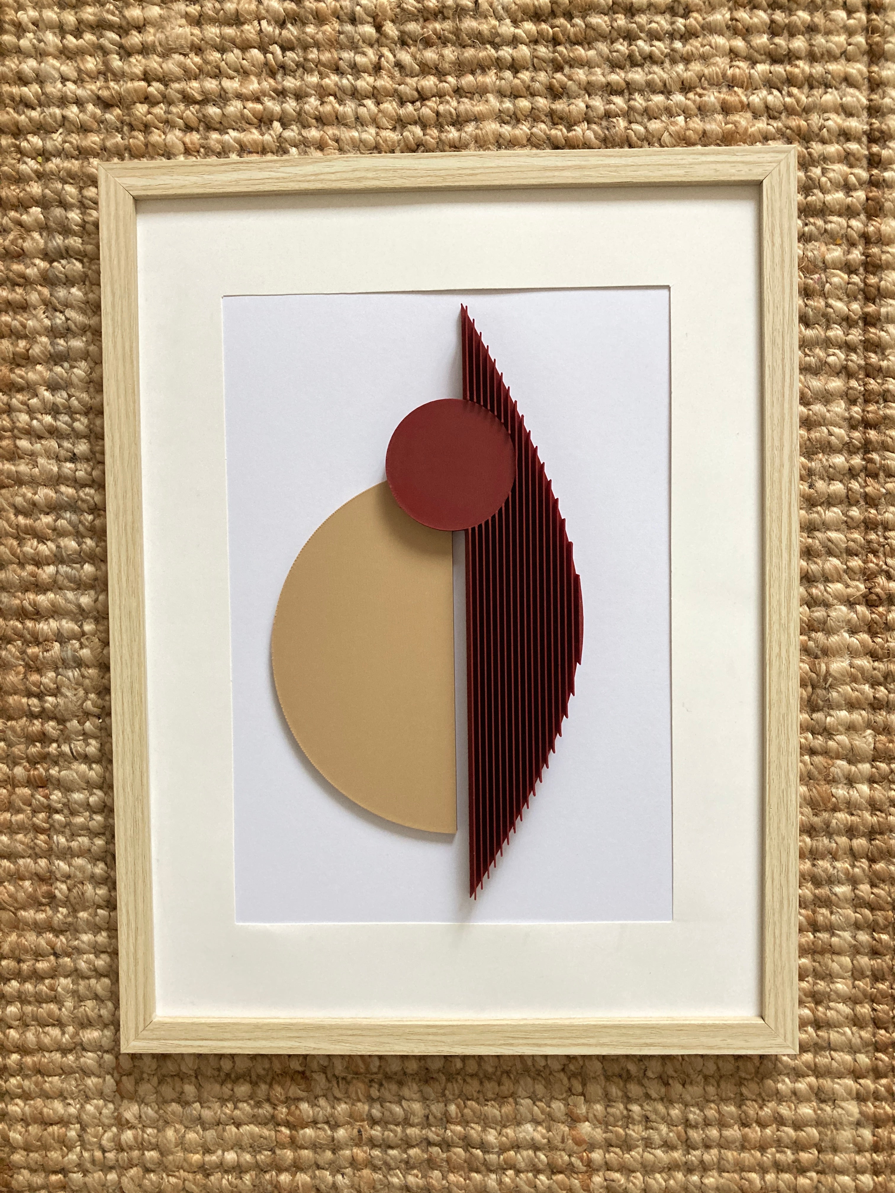 Abstraktní 3D obraz do interiéru 30×40 cm | minimalistická geometrická dekorace