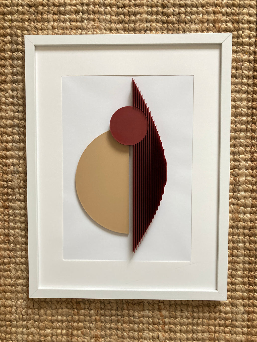 Abstraktní 3D obraz do interiéru 30×40 cm | minimalistická geometrická dekorace