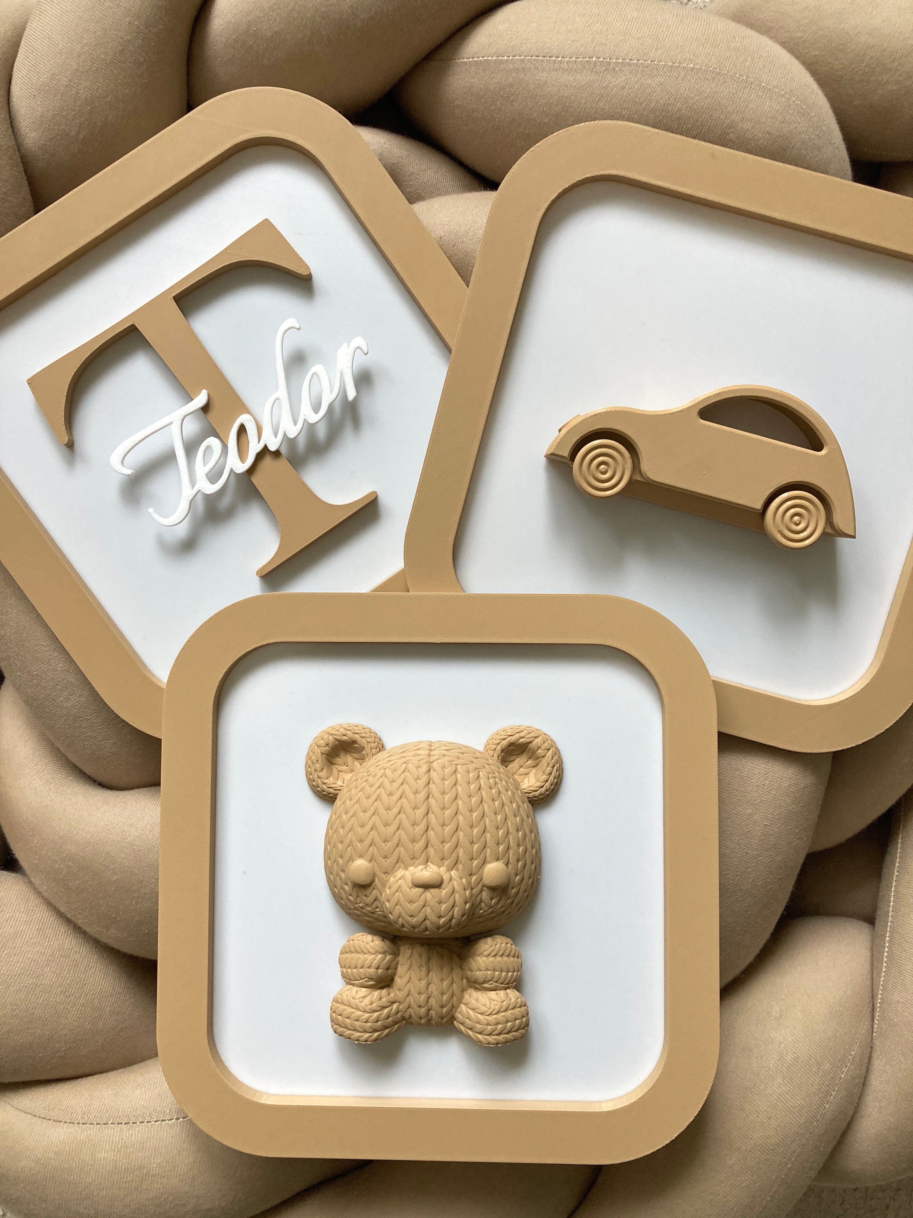 Personalizovaný 3D set dekorací do dětského pokoje – výběr motivů podle vás | Volitelná barva