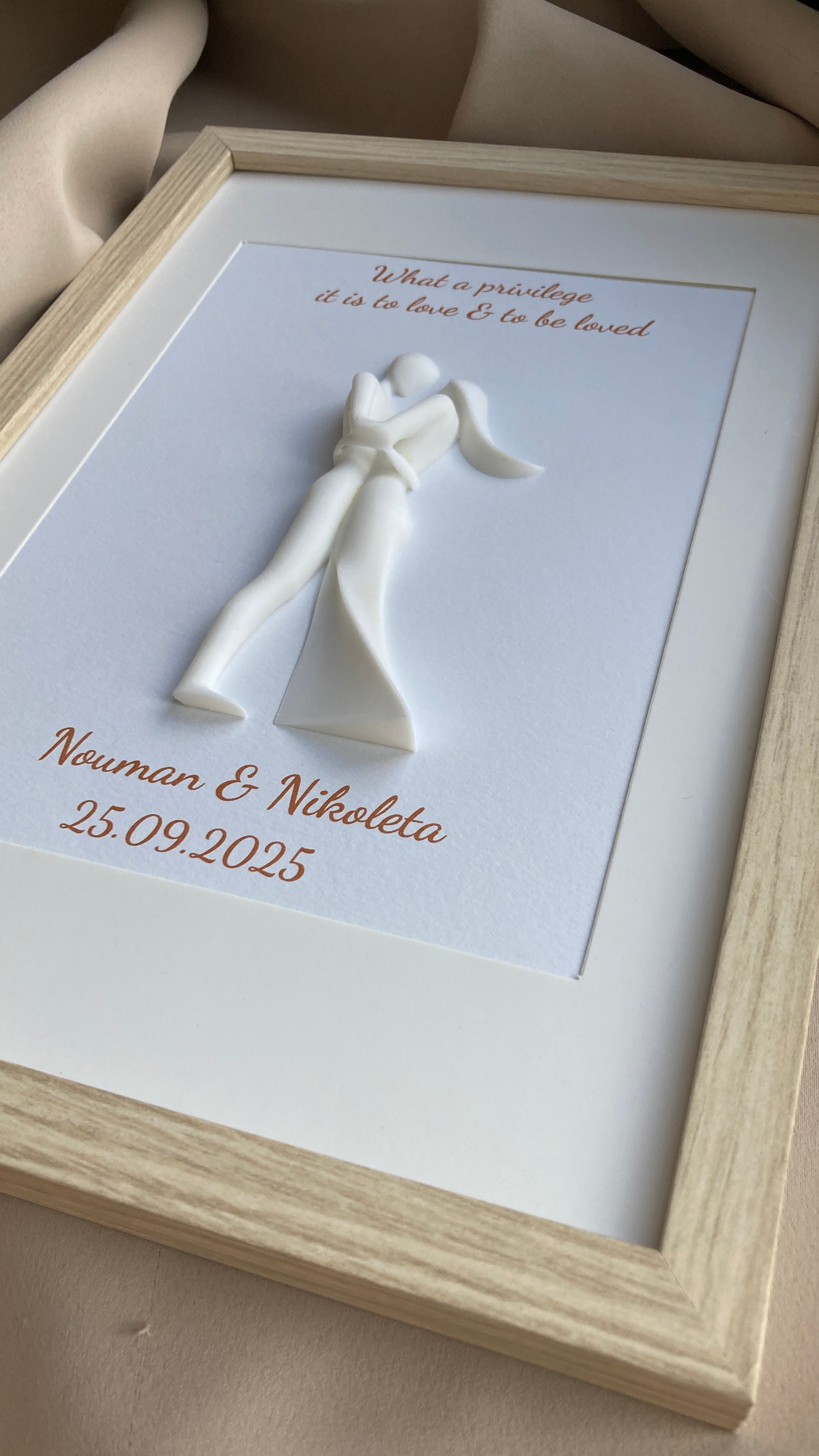 Personalizovaný 3D obraz pro páry | Dárek na svatbu, výročí, Valentýn | 21×30 cm