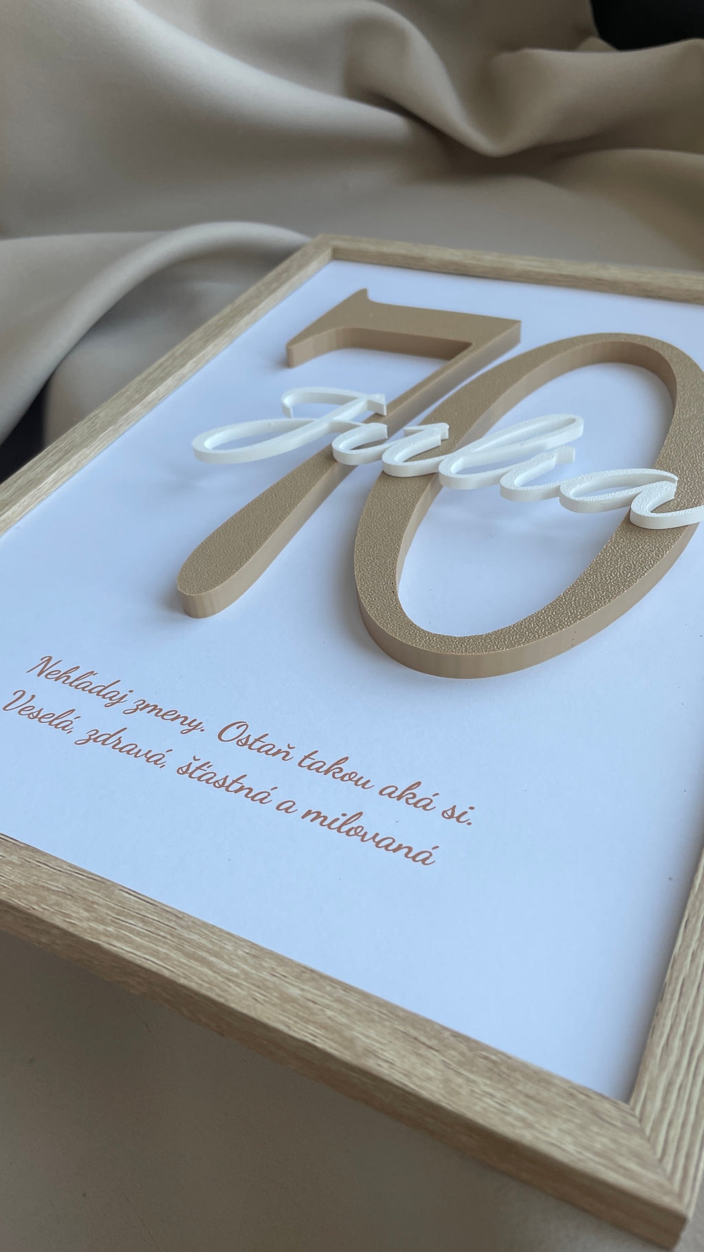 3D obrázek k výročí s číslem a jménem – personalizovaný dárek od 18 do 80 let