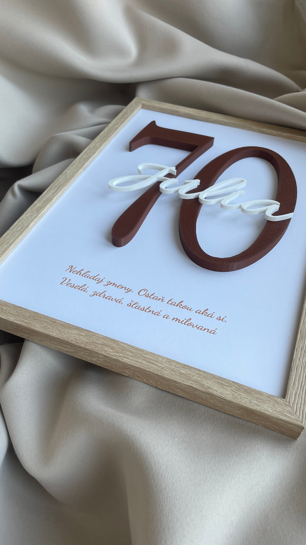 3D obrázek k výročí s číslem a jménem – personalizovaný dárek od 18 do 80 let
