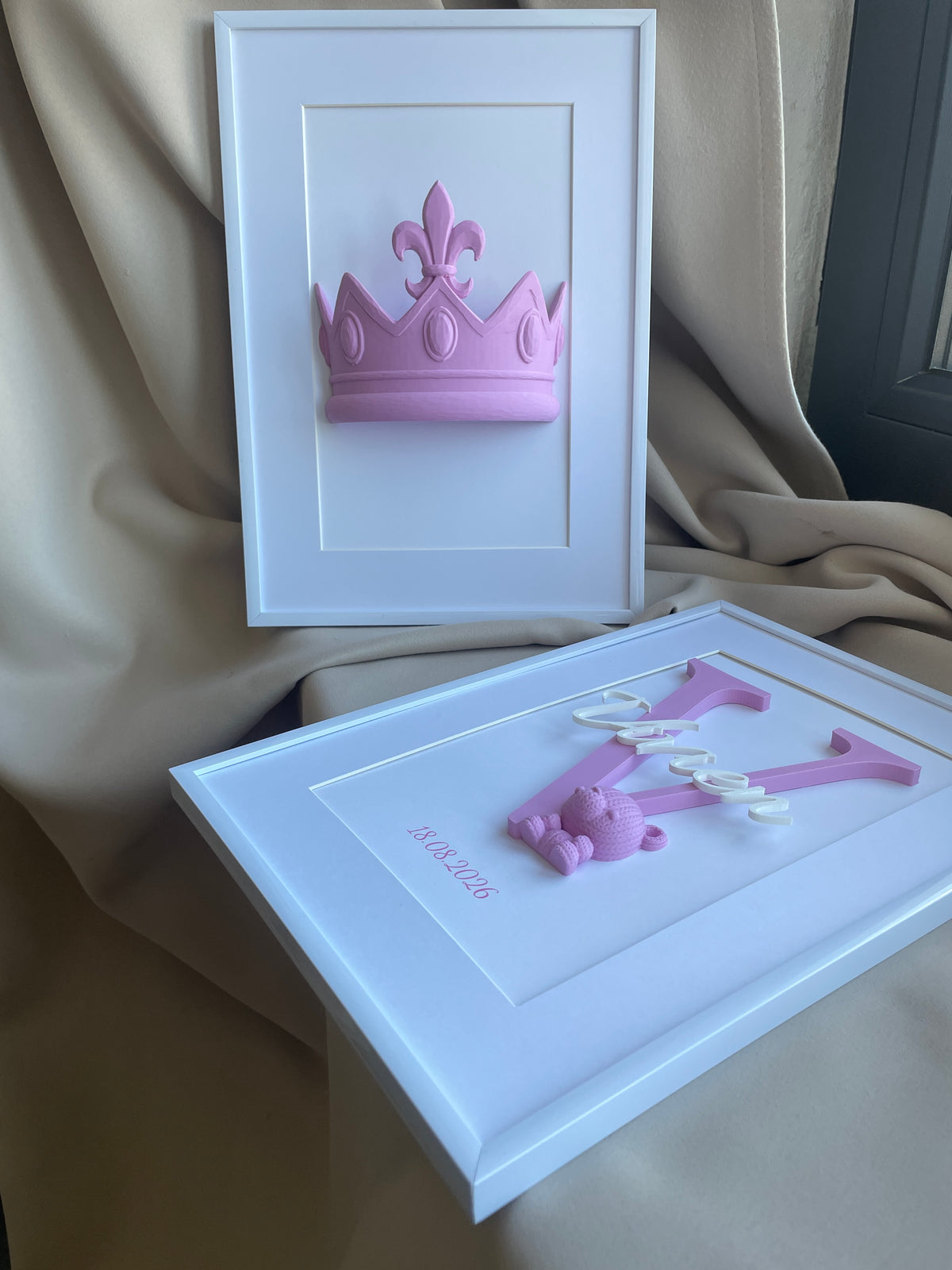 3D obraz s korunkou a jménem pro holčičku | Personalizovaný obraz