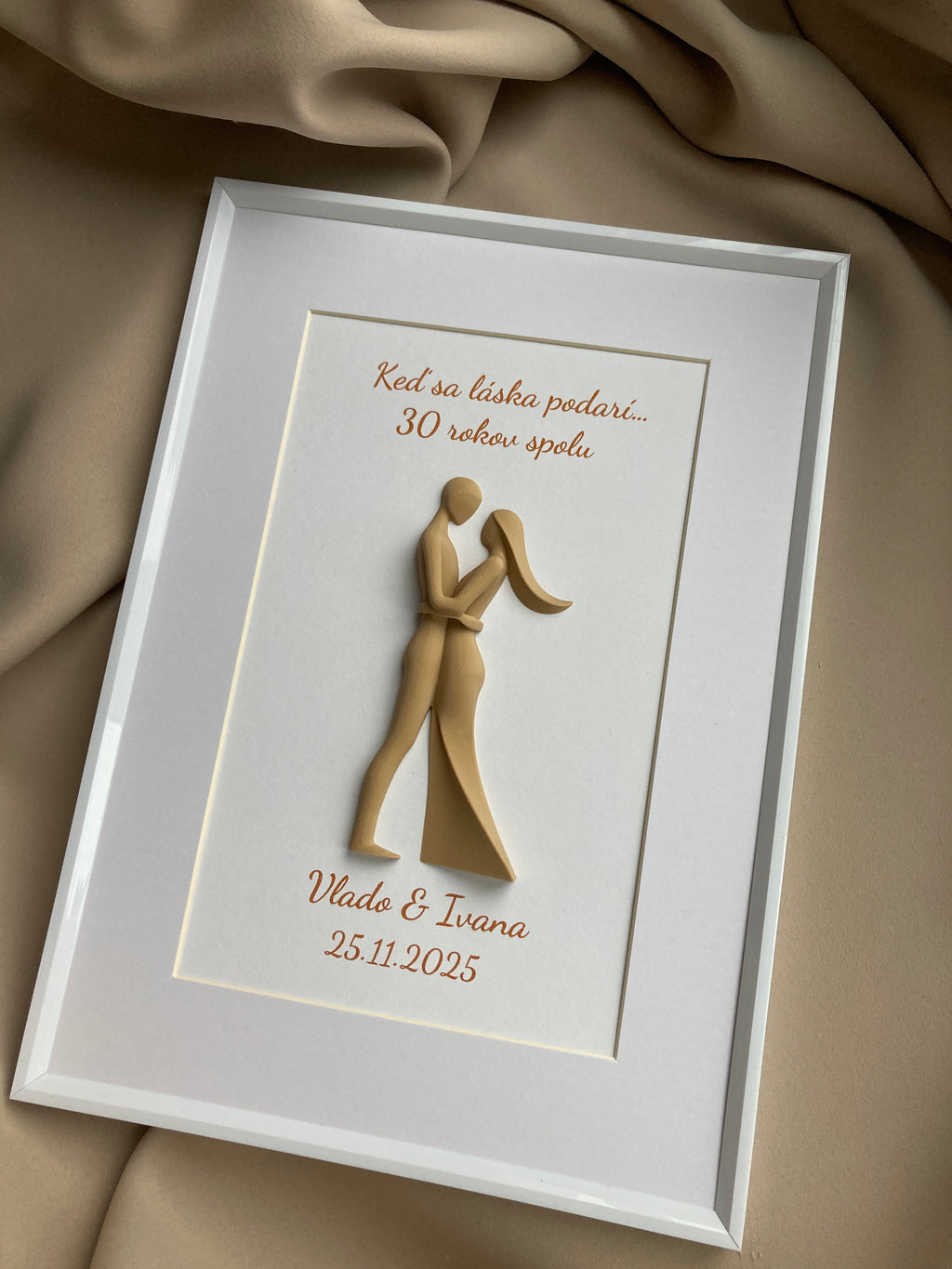 Personalizovaný 3D obraz pro páry | Dárek na svatbu, výročí, Valentýn | 21×30 cm