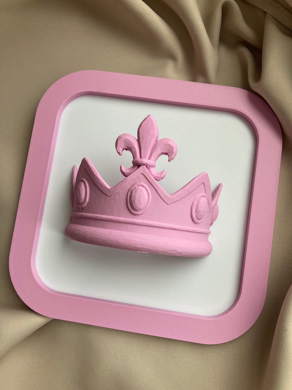3D set do dětského pokoje pro holčičky – princezna, korunka a iniciála s jménem | Volitelná barva
