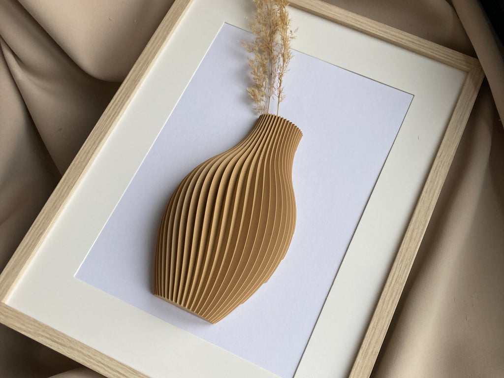 3D obraz Váza s žebrovaným vzorem | 20×30 cm dekorace do obývacího pokoje