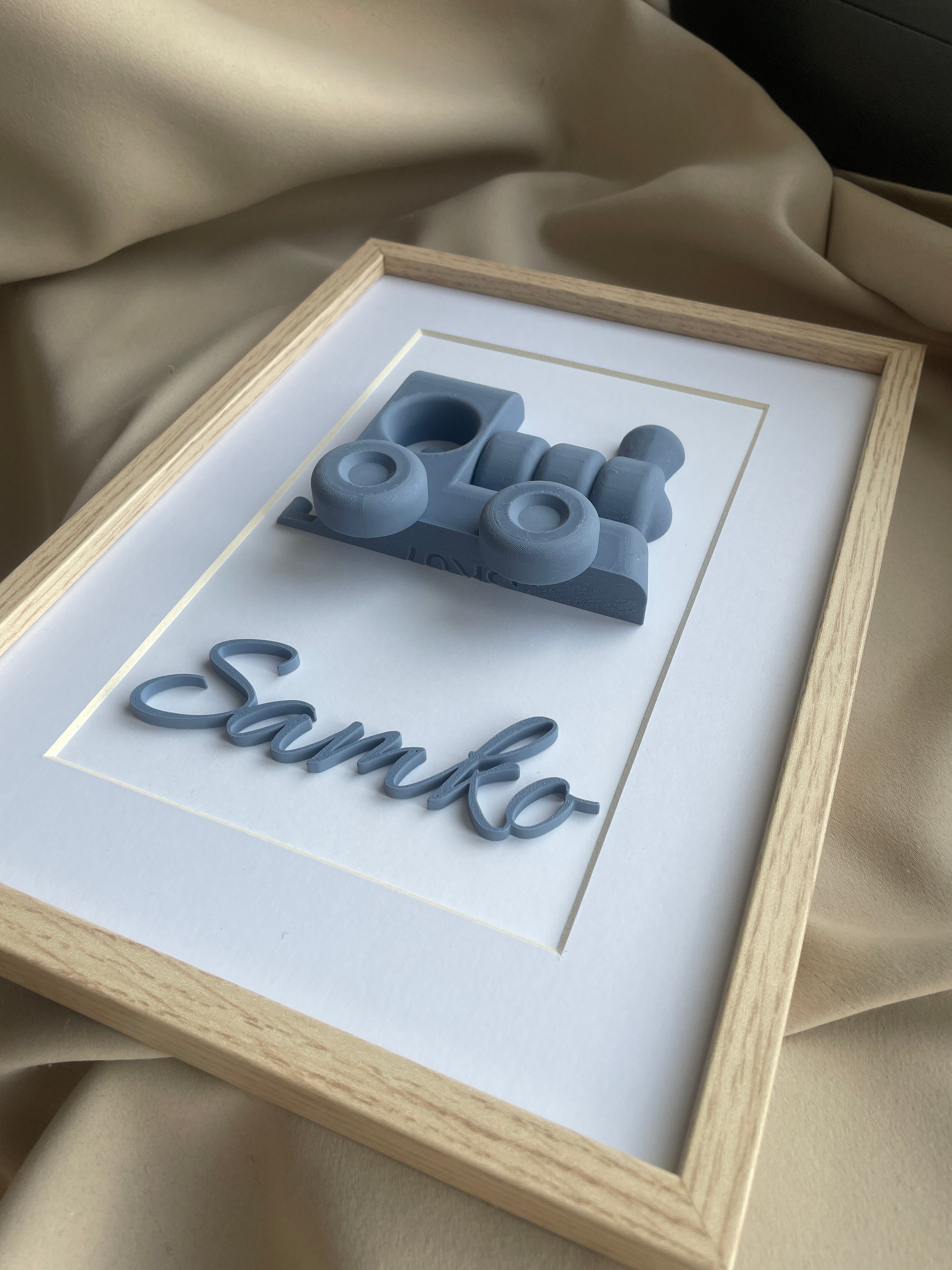 Personalizovaný 3D obrázek vláček se jménem – dárek pro miminko a děti