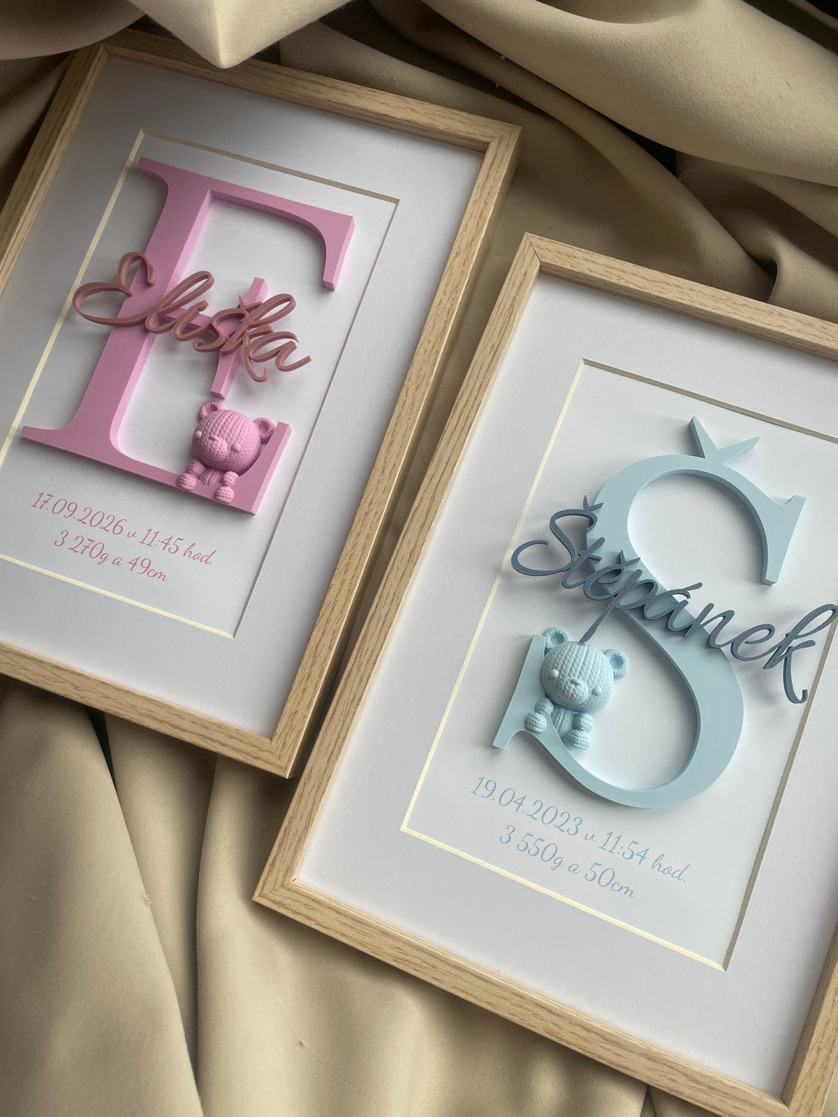 Personalizovaný obraz se jménem miminka – ideální dárek k narození nebo ke křtinám, 20 × 30 cm