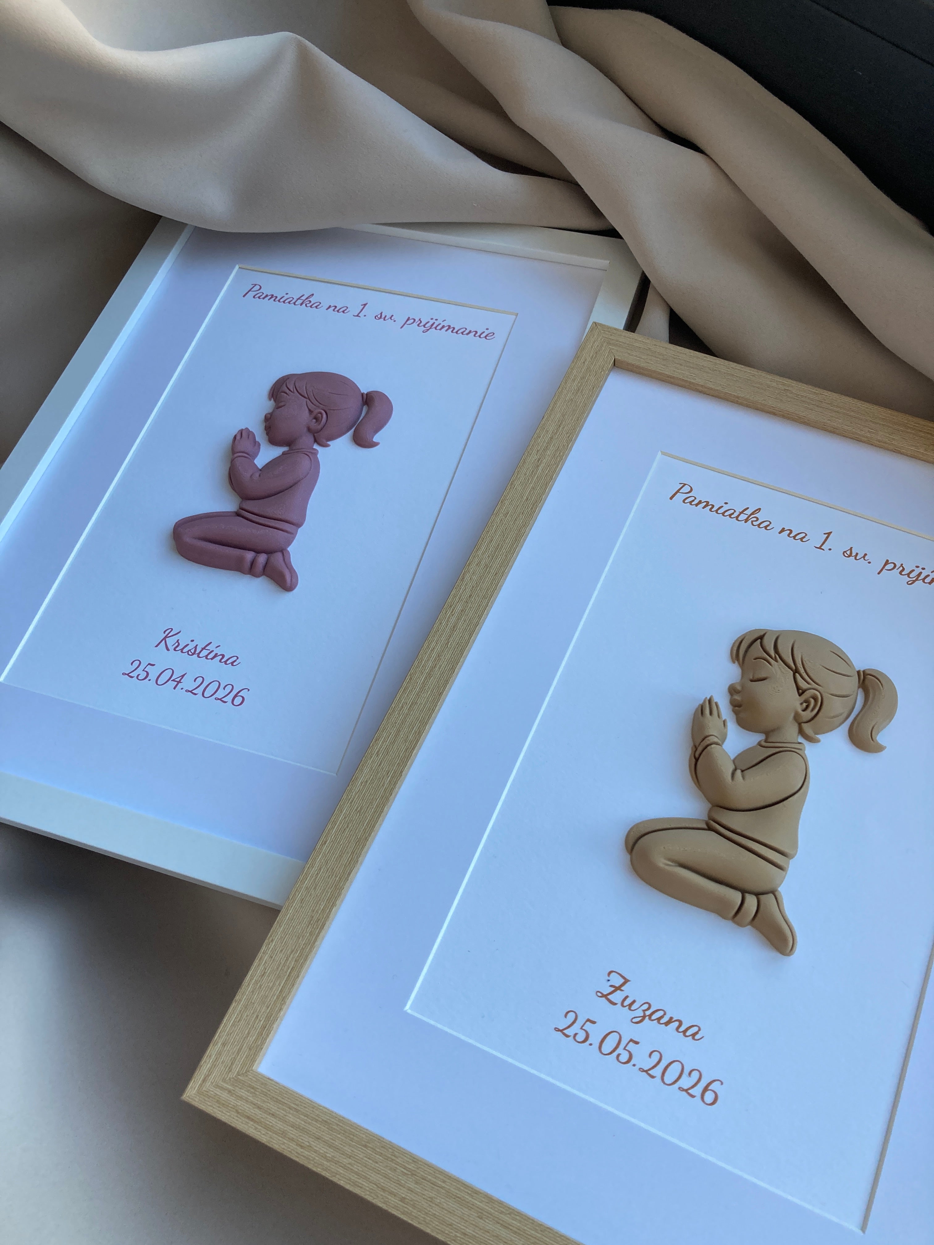 Personalizovaný 3D obraz k 1. svatému přijímání | Dárek pro holčičku i chlapečka | 21×30 cm