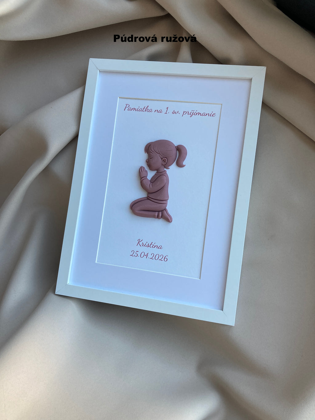 Personalizovaný 3D obraz k 1. svatému přijímání | Dárek pro holčičku i chlapečka | 21×30 cm