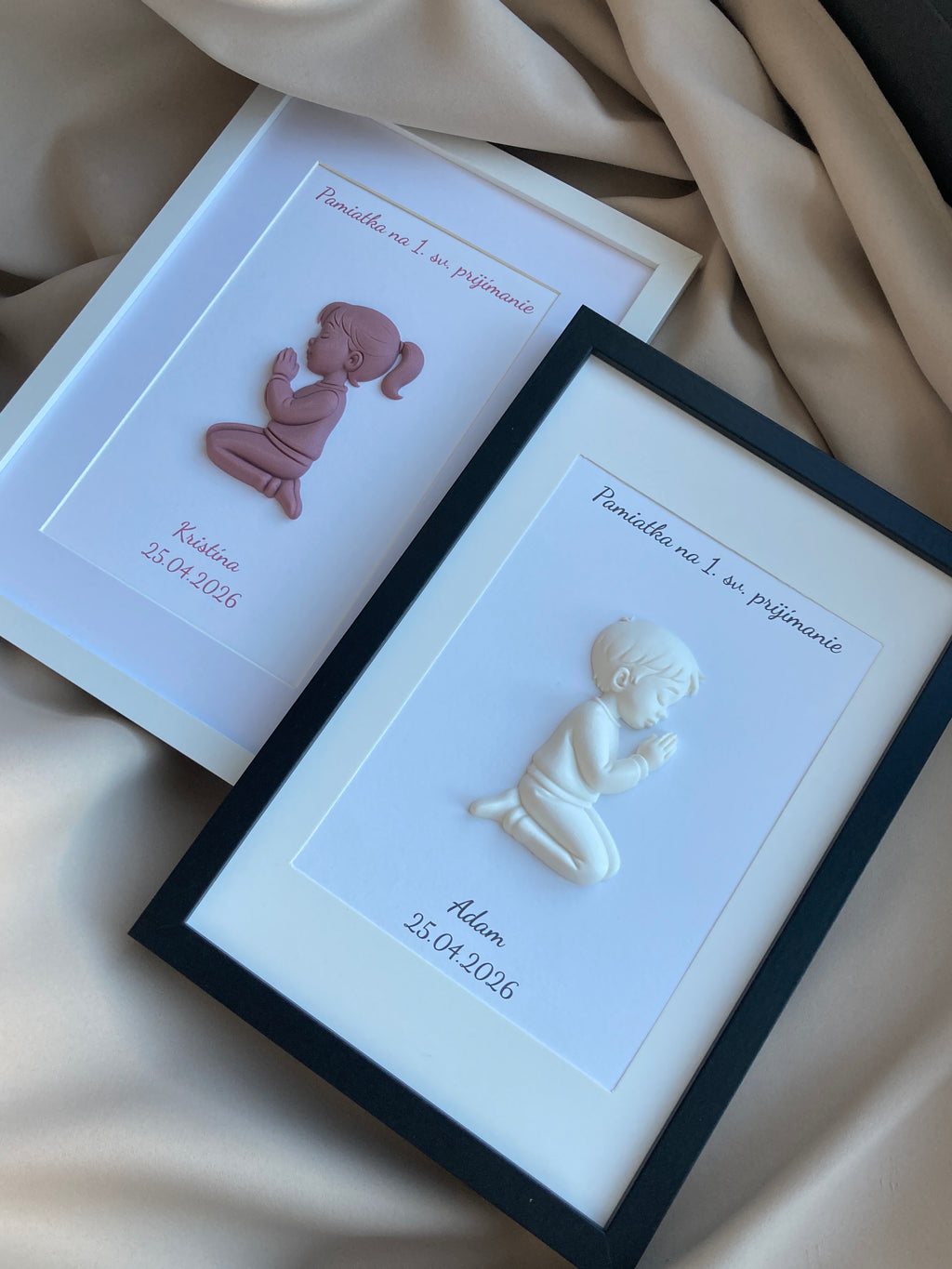 Personalizovaný 3D obraz k 1. svatému přijímání | Dárek pro holčičku i chlapečka | 21×30 cm