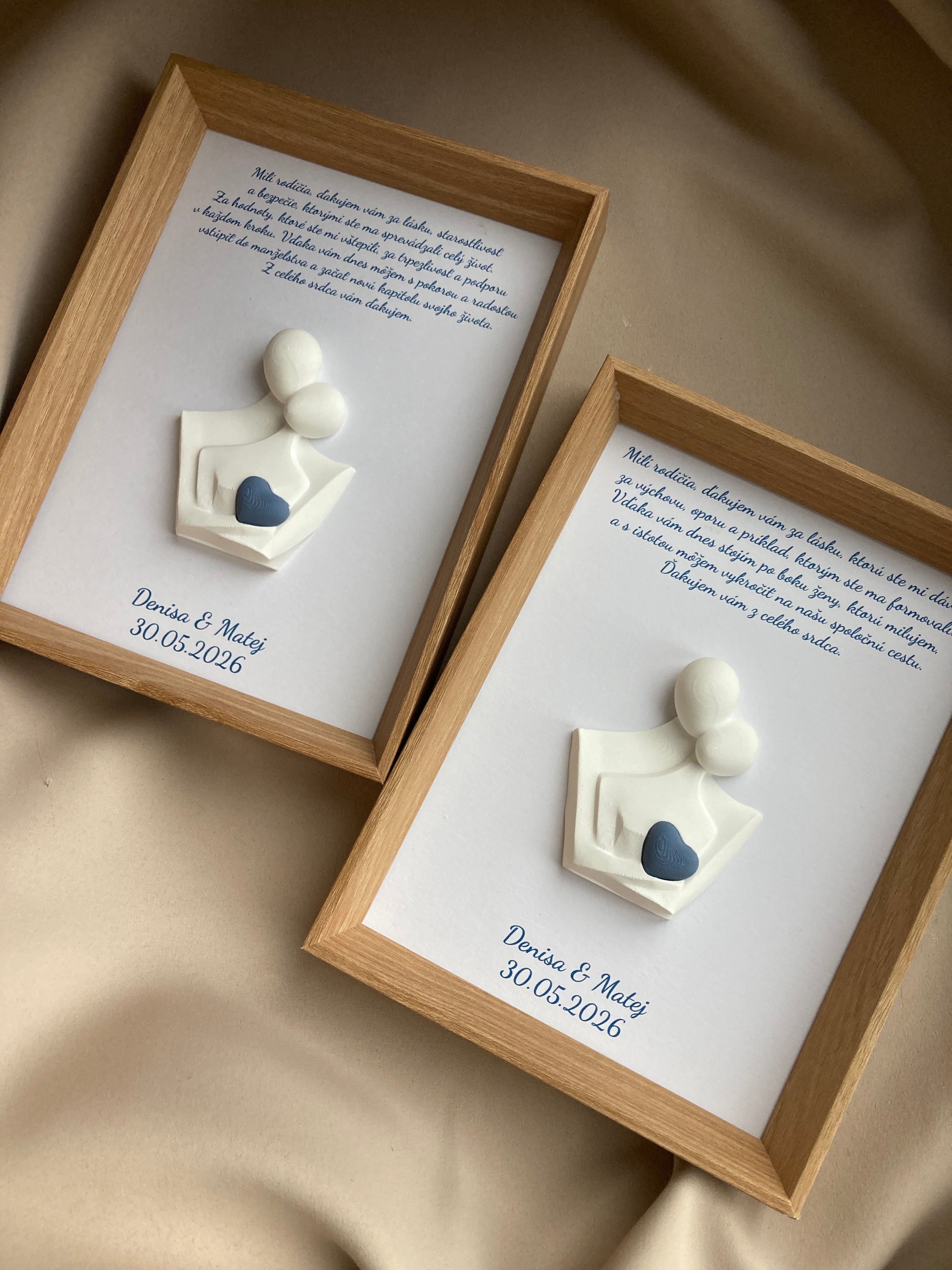 Personalizovaný 3D obraz – Poděkování rodičům ke svatbě | Dárek od nevěsty a ženicha | velikost A5