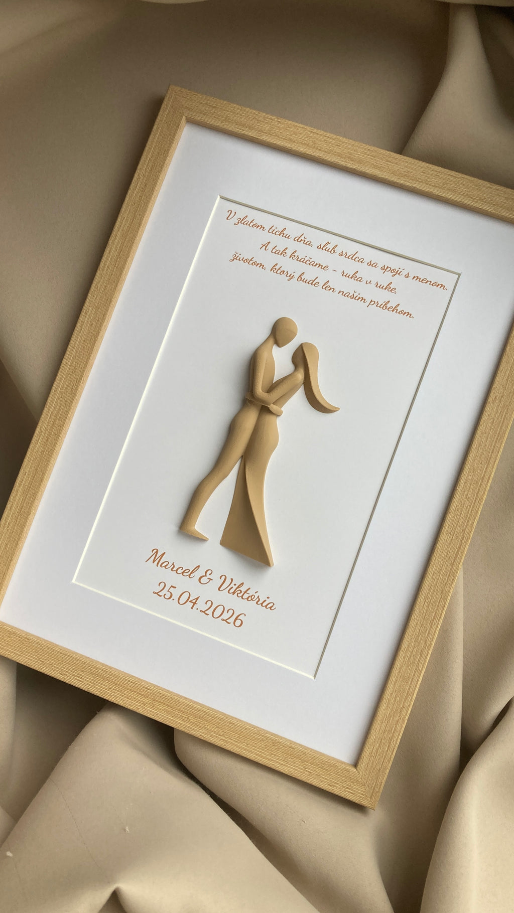 Personalizovaný 3D obraz pro páry | Dárek na svatbu, výročí, Valentýn | 21×30 cm