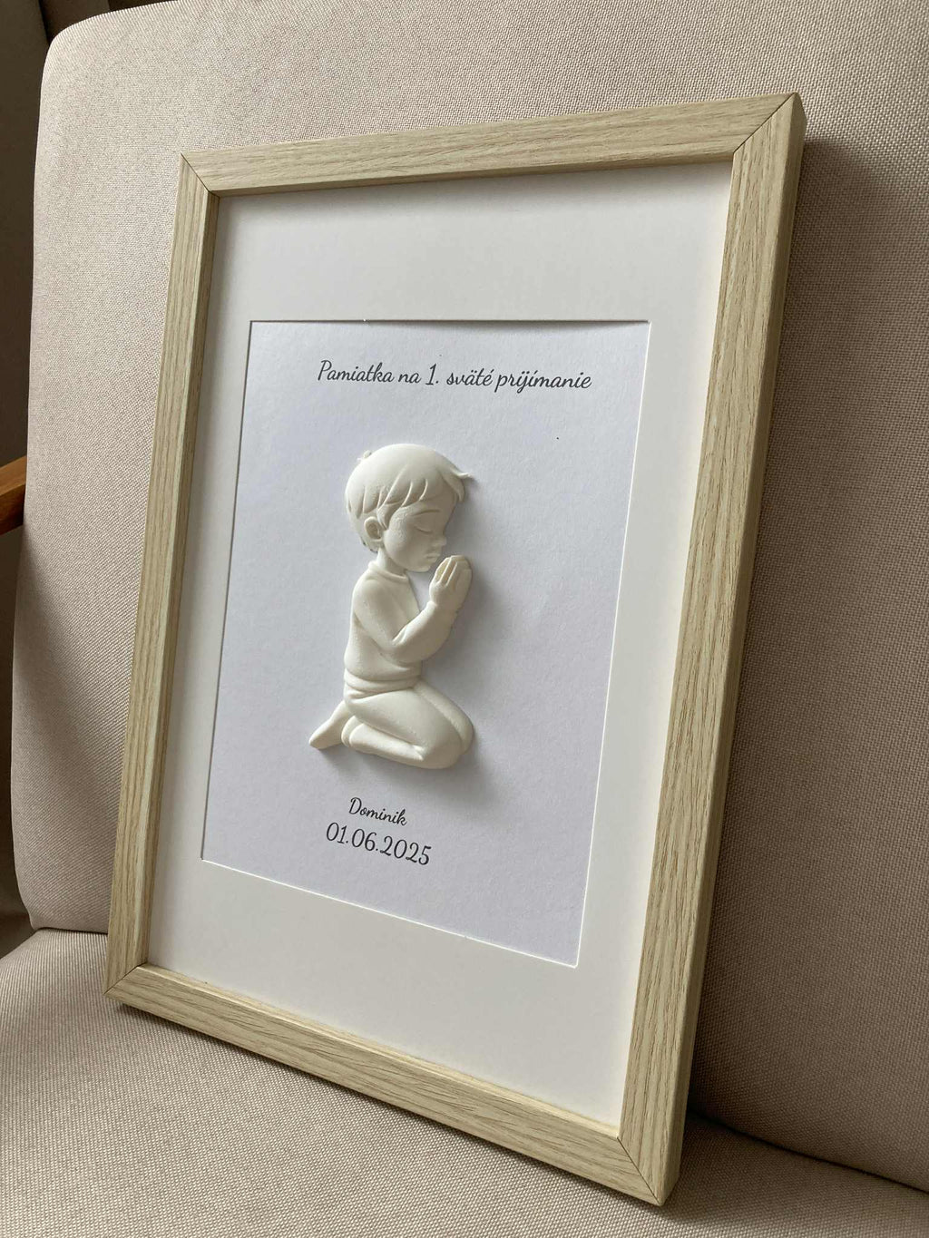 Personalizovaný 3D obraz k 1. svatému přijímání | Dárek pro holčičku i chlapečka | 21×30 cm