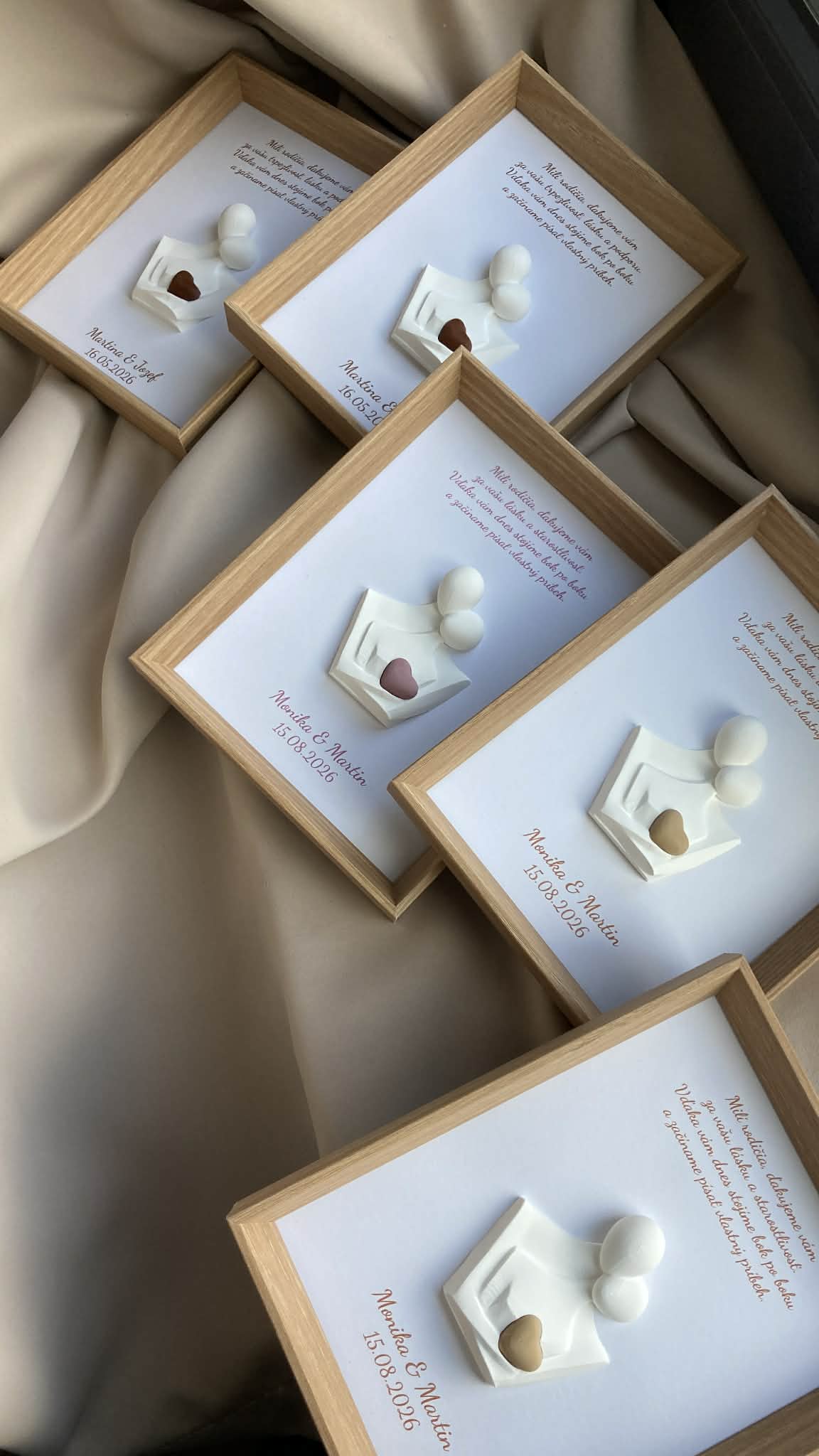 Personalizovaný 3D obraz – Poděkování rodičům ke svatbě | Dárek od nevěsty a ženicha | velikost A5